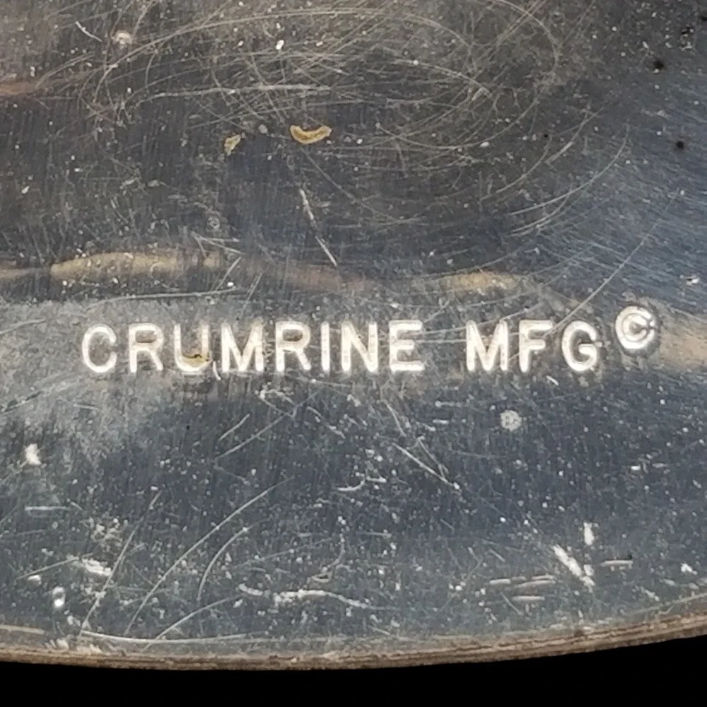 Crumrine Mfg Western Belt Buckle Initial N Silver Gold Tone Floral Engraved Oval